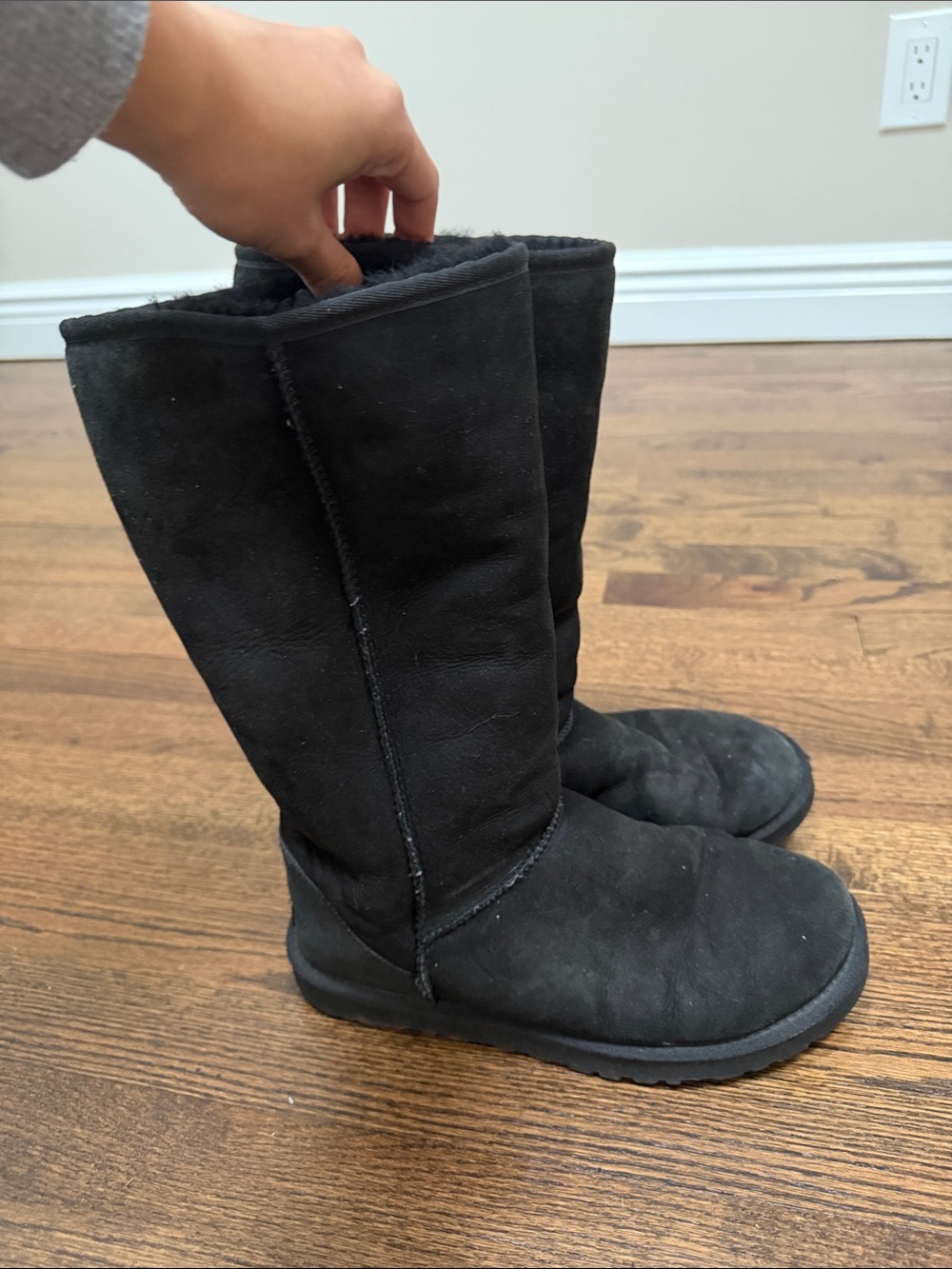 UGG Black Suede Tall Boots